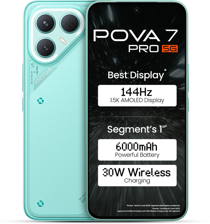 Tecno Pova 7 Pro 5G (Neon Cyan, 256 GB) 8 GB RAM