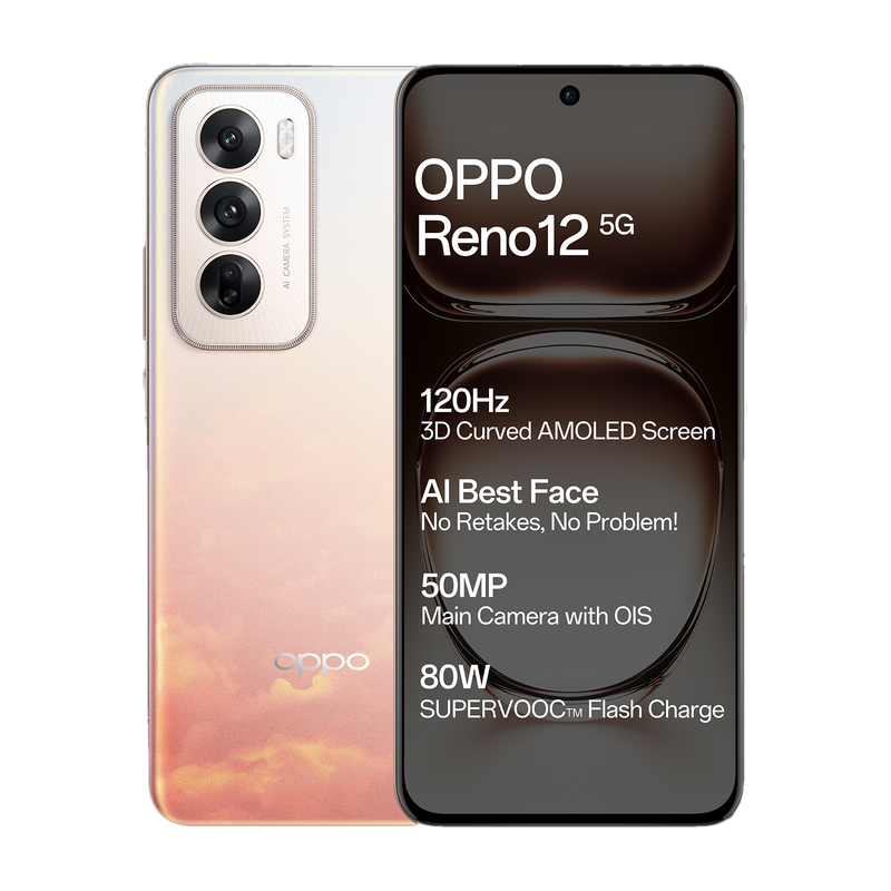 OPPO Reno 12 5G (Sunset Peach, 256 GB) 8 GB RAM