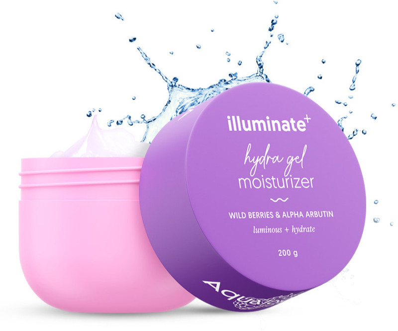 aqualogica illuminate hydra gel moisturizer wild berries alpha arbutin