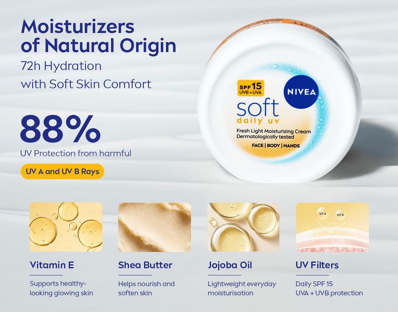 NIVEA Soft Daily UV Light Moisturizer SPF-15 50ml - Image 6