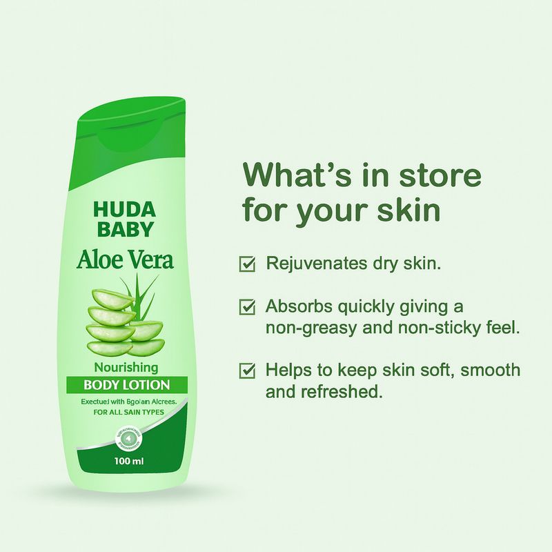 HUDA BABY Intensive Restore Aloe Vera Body Lotion Serum with Vita...more - Image 5