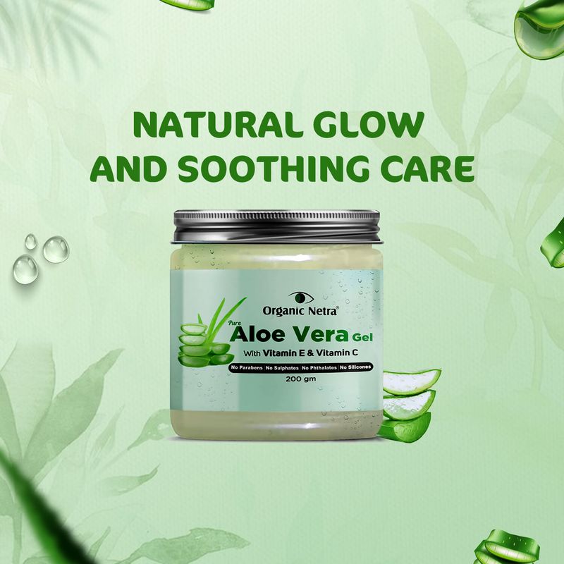 Organic Netra Aloe Vera Gel For Face, Hair Repair Damage Skin and Hair (200 g) - Image 4