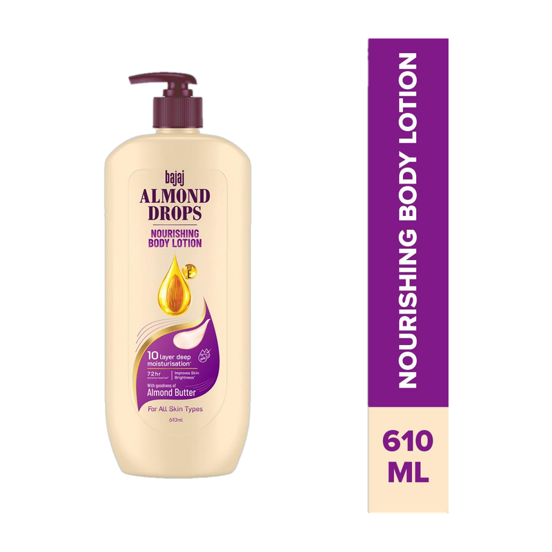 BAJAJ Almond Drops Nourishing Body Lotion with Almond Butter, 72 Hr Moisture Retention