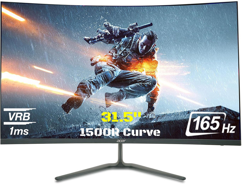 Acer 80.01 cm (32 inch) Curved Full HD LED Backlit VA Panel Gaming Monitor (ED320QR) Response Time: 1 ms, 165 Hz Refresh Rate
