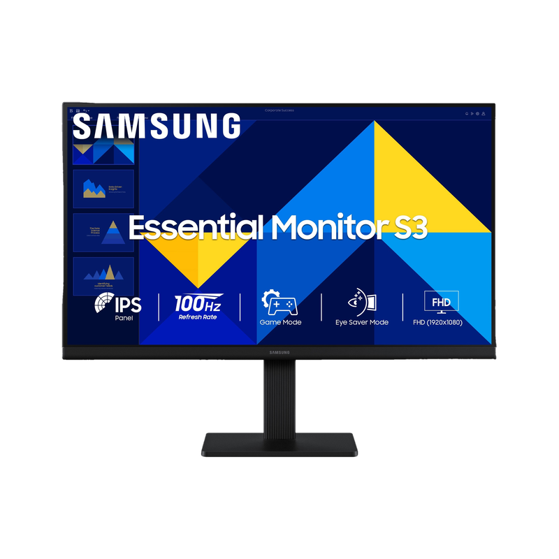 Samsung S3 54.6 cm (22 inch) Full HD LED Backlit IPS Panel with D-Sub, HDMI Flat Monitor (LS22D300GAWXXL) (Response Time: 5 ms, 100 Hz Refresh Rate)