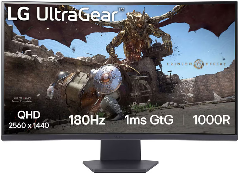 Lg Ultragear 81.28 Cm 32 Inch Curved Quad Hd Led Backlit Va Panel 1000r Curvature, Hdr10, Hdmi X 2, Displayport, Black Stabilizer Dynamic Action Sync,