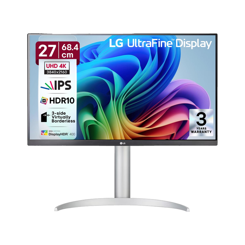 LG ULTRAFINE 68.58 cm (27 inch) 4K Ultra HD LED Backlit IPS Panel with VESA DisplayHDR 400, Ergonomic Stand, 3-side virtually borderless design Monito