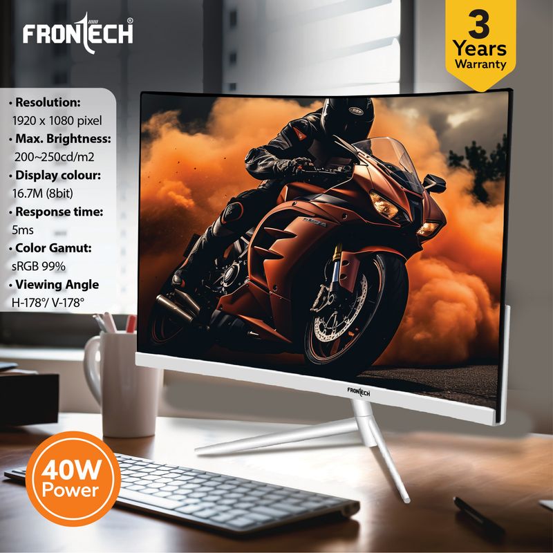 Frontech Ultima Series DUAL PORTS HDMI & VGA 60.96 cm (24 inch) Full HD LED Backlit VA Panel Monitor (MON-0080) (Adaptive Sync, Response Time: 5 ms, 100 Hz Refresh Rate) - Image 6