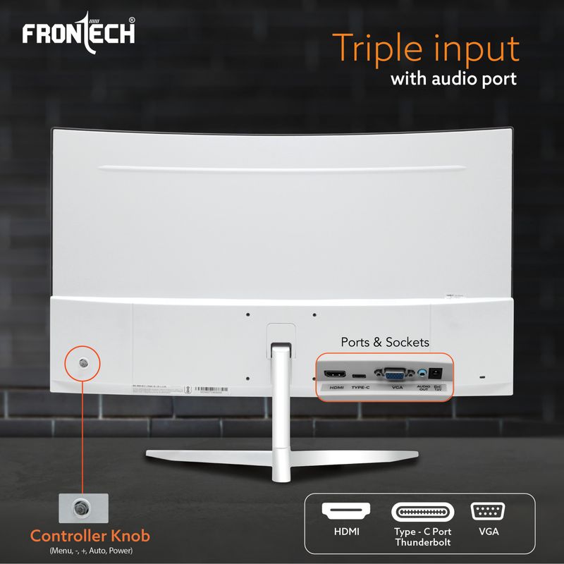 Frontech Ultima Series DUAL PORTS HDMI & VGA 60.96 cm (24 inch) Full HD LED Backlit VA Panel Monitor (MON-0080) (Adaptive Sync, Response Time: 5 ms, 100 Hz Refresh Rate) - Image 4