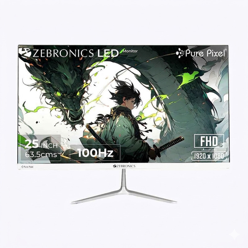 ZEBRONICS 63.5 cm (25 inch) Full HD LED Backlit IPS Panel Monitor (MONITOR ZEB-A25FHD LED)