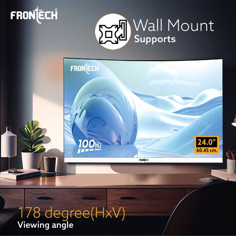Frontech Ultima Series DUAL PORTS HDMI & VGA 60.96 cm (24 inch) Full HD LED Backlit VA Panel Monitor (MON-0080) (Adaptive Sync, Response Time: 5 ms, 100 Hz Refresh Rate) - Image 5