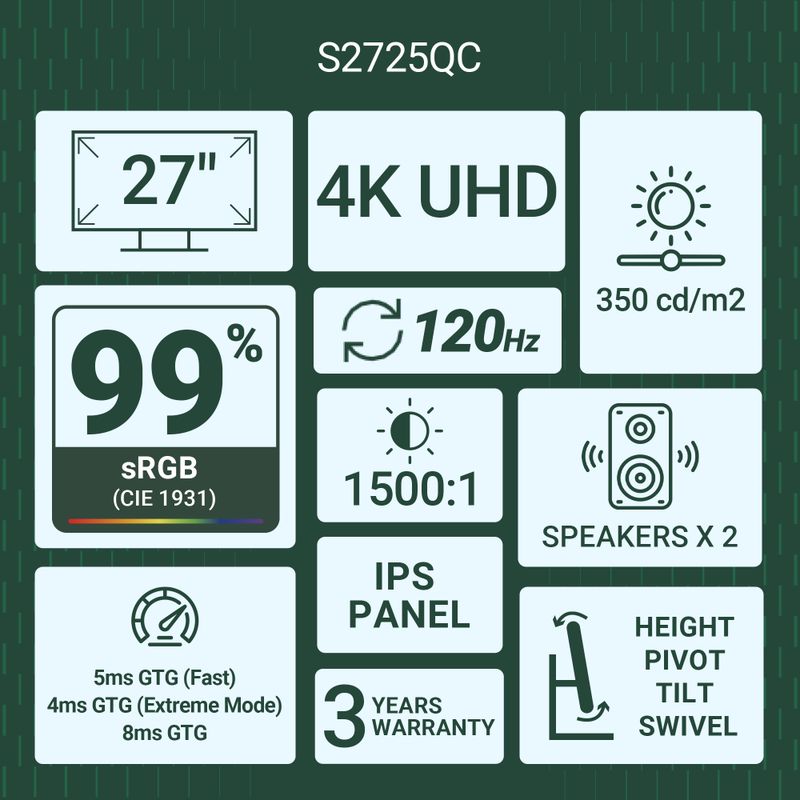 DELL S Series 27 inch 4K Ultra HD LED Monitor - Image 4