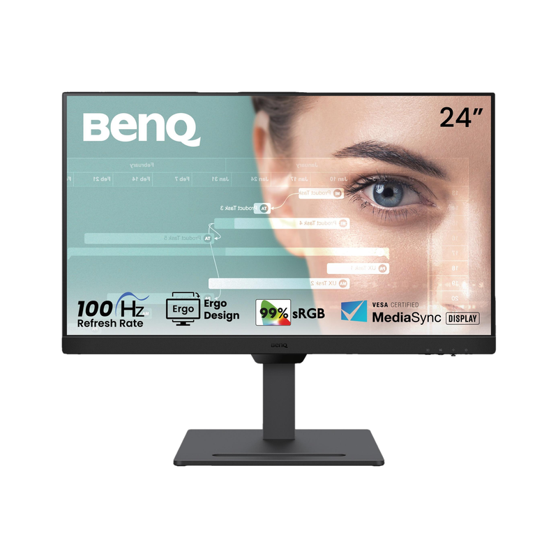BenQ GW2490T 60.96 cm (24 inch) Full HD LED Backlit IPS Panel with 99% sRGB, Height Adjustable, Eye-careU, Dual HDMI, Display Port, Bezel-Less, Eyesaf