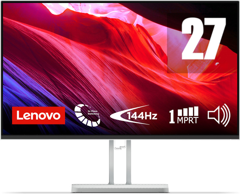 Lenovo L-Series 68.58 cm (27 inches) Full HD LED Backlit IPS Panel with 99% sRGB, 1xHDMI1.4, 1xVGA, Tilt-able Stand, 3WX2 Inbuilt Speakers, Customizat