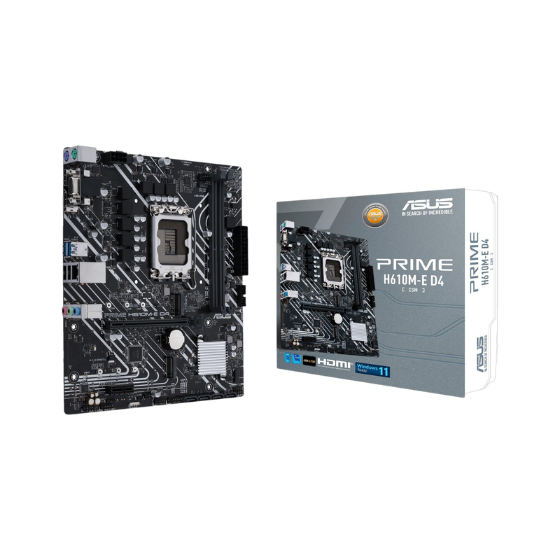 ASUS PRIME H610M-E D4-CSM LGA 1700 Micro-ATX Motherboard - Image 2