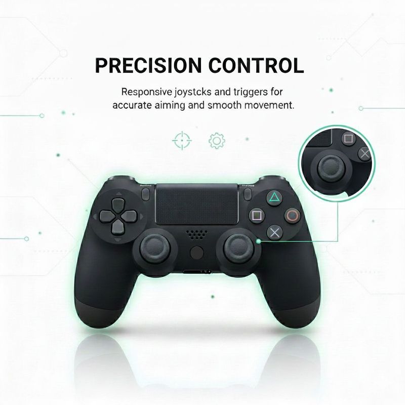 Elite Gaming Hub Playstation Dualshock4 Wireless Gamepad | High Performance |Dual Motor Bluetooth Motion Controller (Black Edition, For PS4, PC, Mobile) - Image 5
