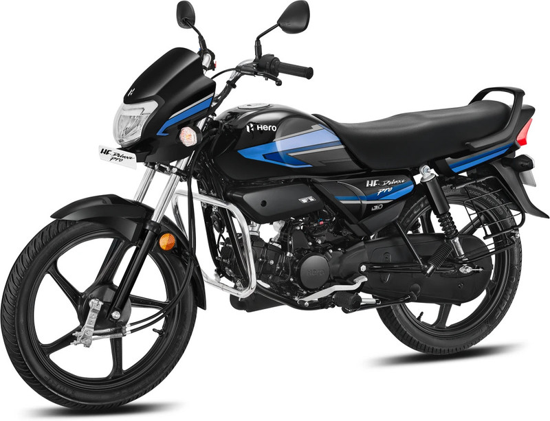 Hero HF Deluxe non-i3S Self Booking for Ex-Showroom Price (Black & Acsent)