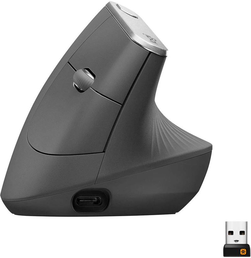 Logitech MX Vertical Ergonomic Optical Mouse 2.4GHz Wireless, Bluetooth, Black