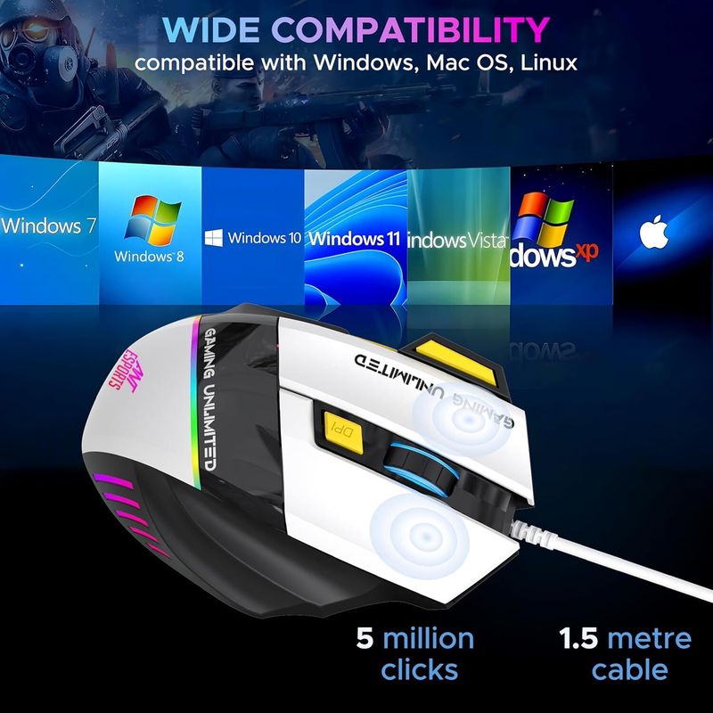 Ant Esports GM100 Wired Ergonomic Gaming Mouse - Image 3