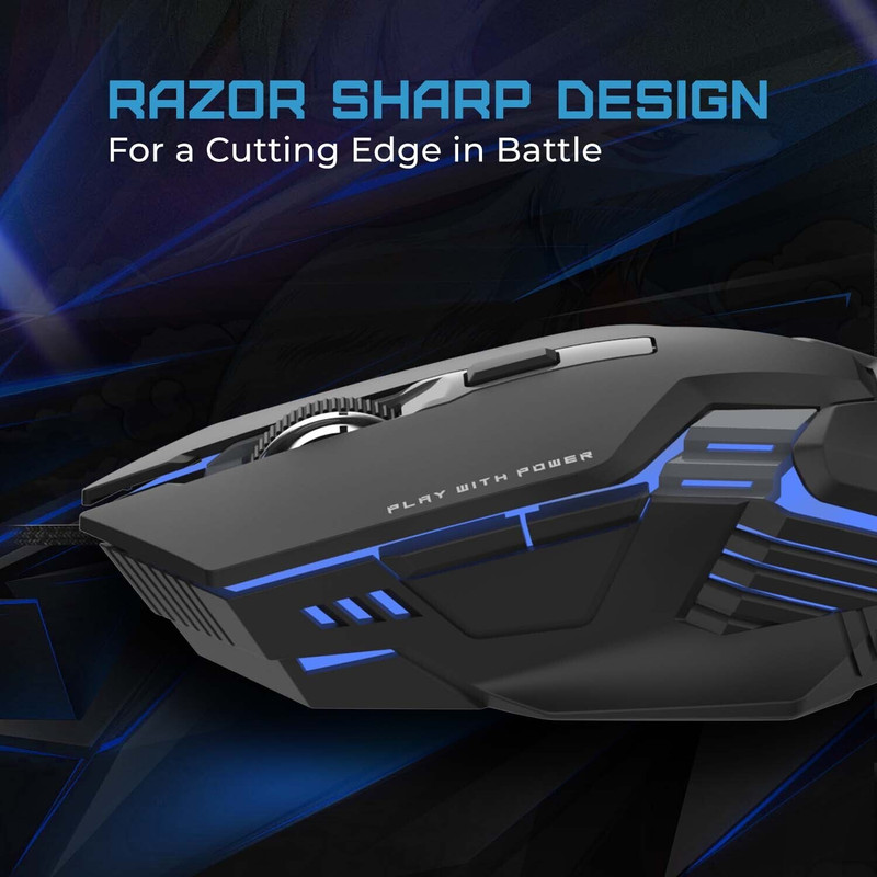 EVOFOX Spectre 3600 DPI Gaming Sensor and 7 Colours Rainbow Lighting Wired Ambidextrous Optical  Gaming Mouse