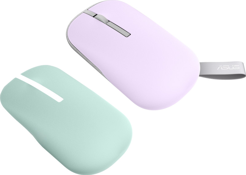 ASUS MD100 Marshmallow Wireless Ambidextrous Optical Mouse (Lilac Mist Purple, Brave Green)