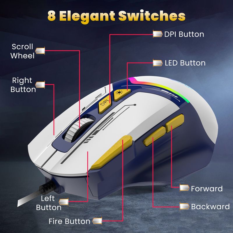 Ant Esports GM333 Wired Ergonomic Gaming Mouse - Image 4