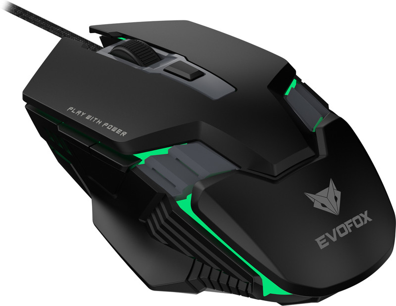 EVOFOX Spectre 3600 DPI Gaming Sensor and 7 Colours Rainbow Lighting Wired Ambidextrous Optical  Gaming Mouse