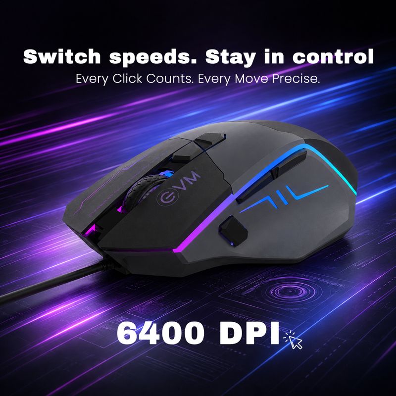 EVM M06087 Wired Ambidextrous Optical Gaming Mouse - Image 3