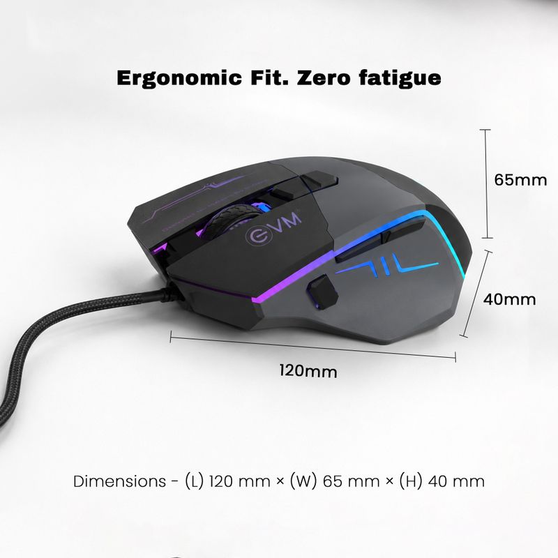 EVM M06087 Wired Ambidextrous Optical Gaming Mouse - Image 6