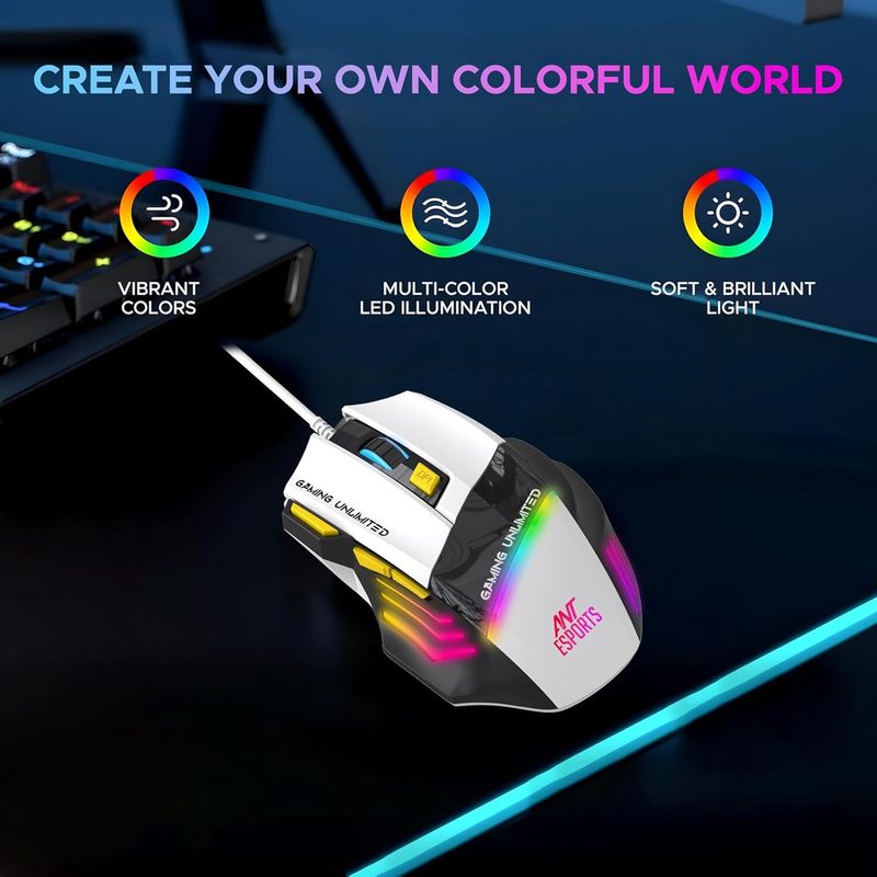 Ant Esports GM100 Wired Ergonomic Gaming Mouse - Image 4