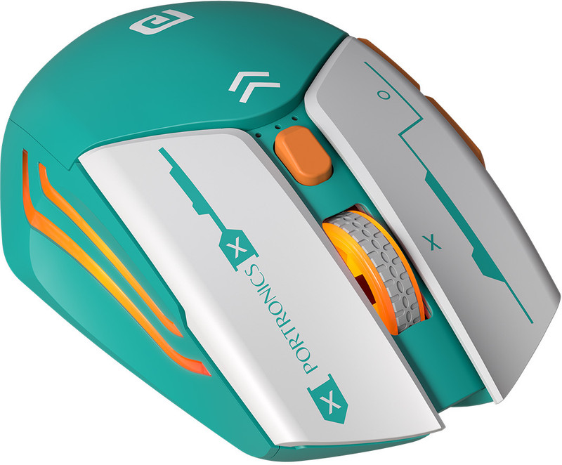 Portronics Vader Max Ambidextrous Optical Gaming Mouse 6 Buttons, 2400 DPI 2.4GHz Wireless, Bluetooth, Green