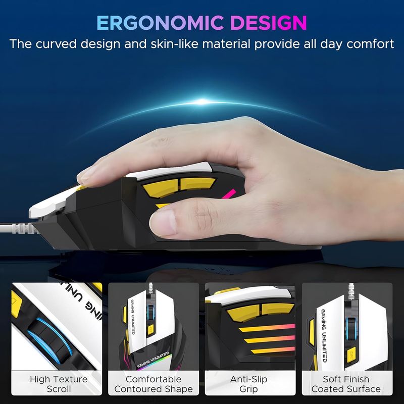 Ant Esports GM100 Wired Ergonomic Gaming Mouse - Image 6