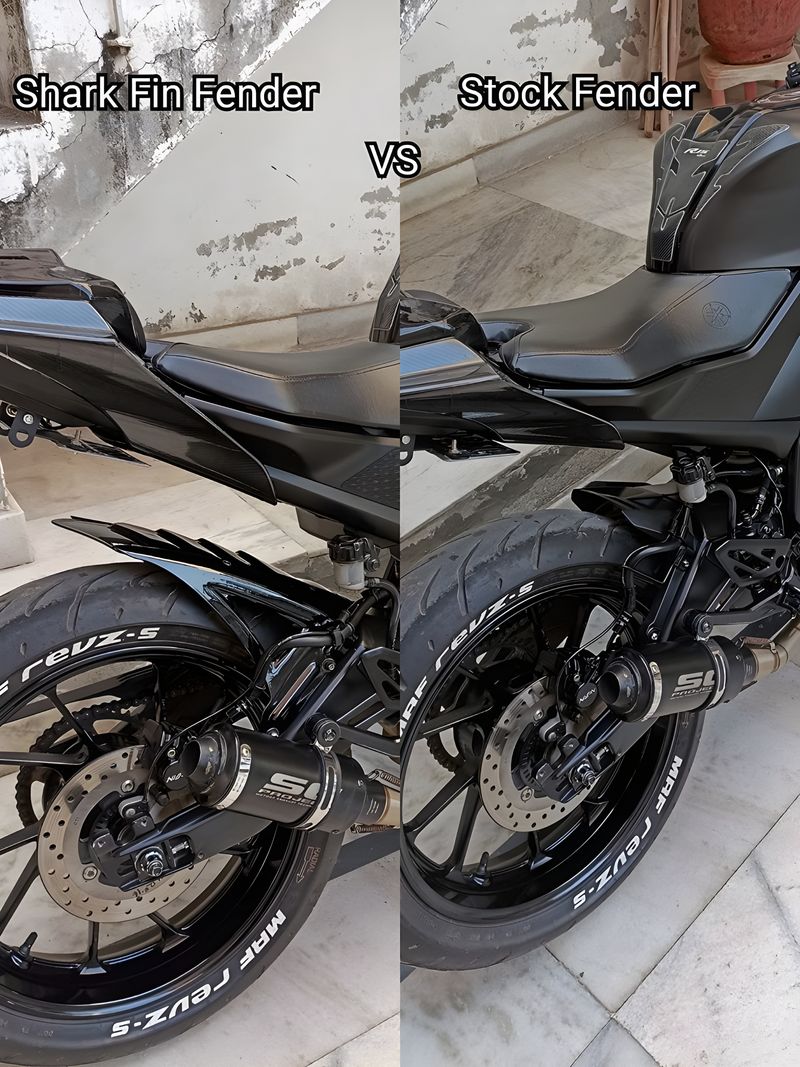 VELOCITY VIBES Yamaha R15 NA Rear Mud Guard Black - Image 4