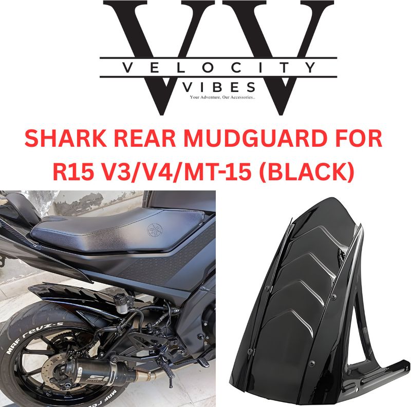 VELOCITY VIBES Yamaha R15 NA Rear Mud Guard Black - Image 3
