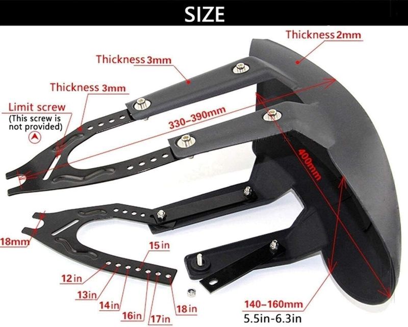 Vagary Rear Mud Guard for TVS (Black) - Image 4