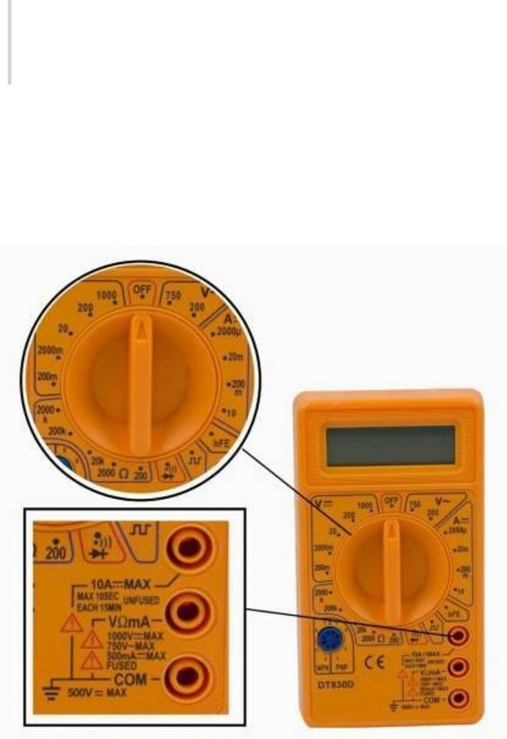 Hoki DT-830D Digital Multimeter (Orange, 2000 Counts) - Image 3