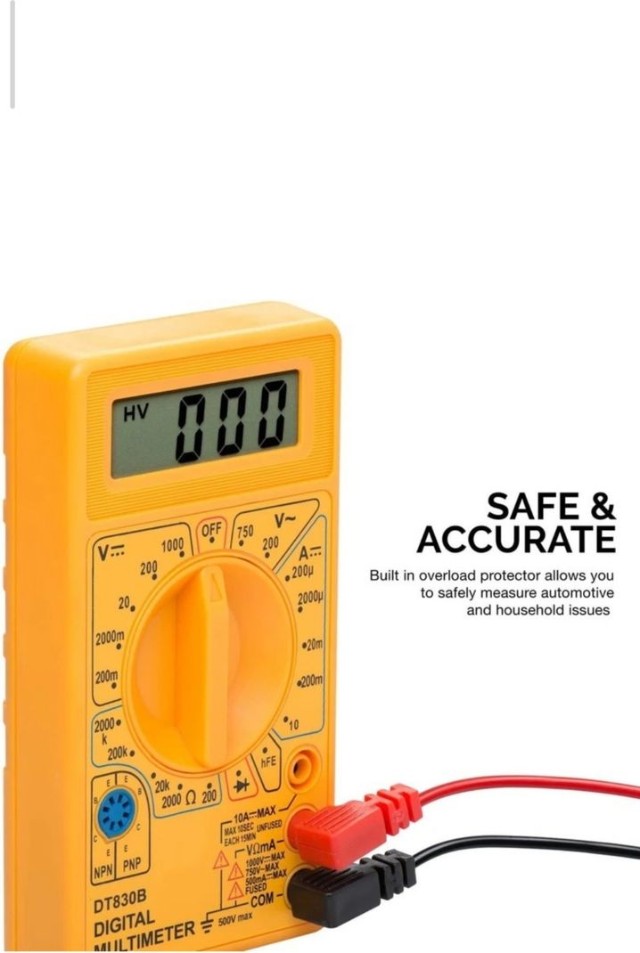 Hoki DT-830D Digital Multimeter (Orange, 2000 Counts) - Image 5