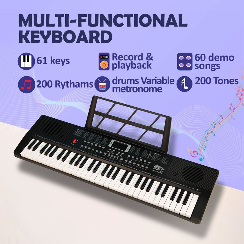Intern 61 Keys Touch Response Portable Piano Keyboard - Image 5