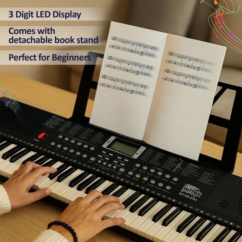 Intern 61 Keys Touch Response Portable Piano Keyboard - Image 4