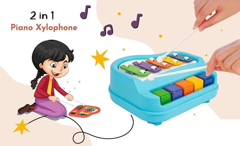 CloudTech 2-in-1 Piano Xylophone for Kids (Multicolor) - Image 5