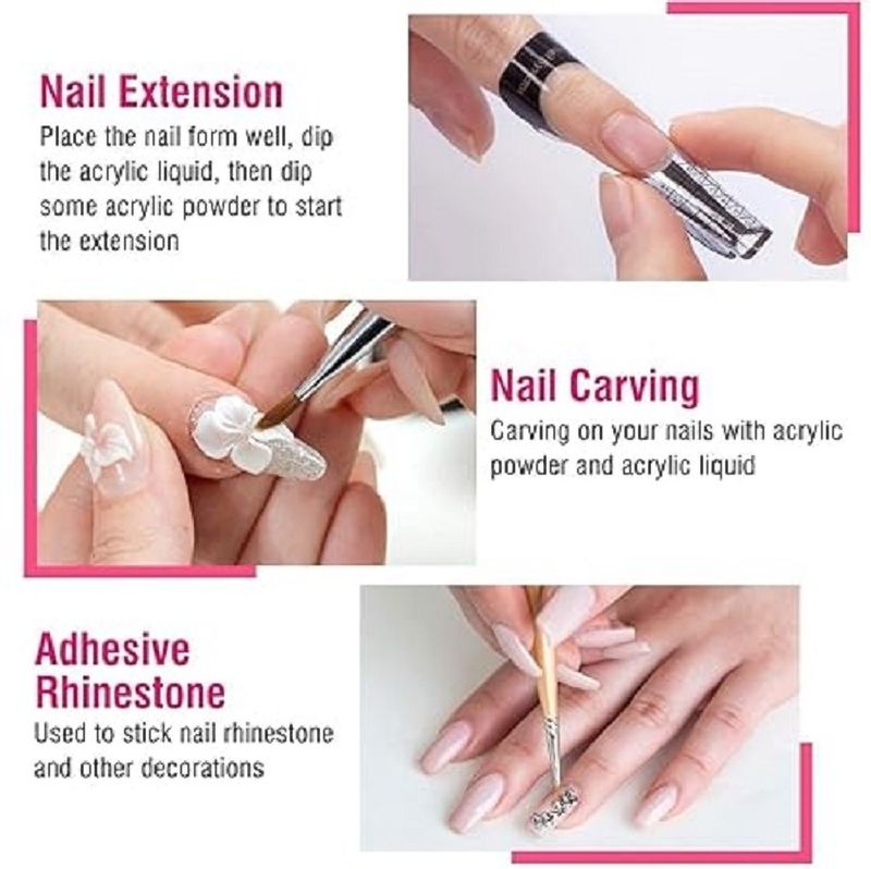 Bluedeal 10-in-1 Nail Art Kit Acrylic Powder Monomer Liquid Set - Image 4