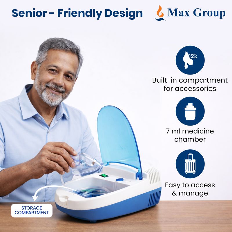 AGEasy Low Sound Nebulizer with Child & Adult Masks (Blue) - Image 6