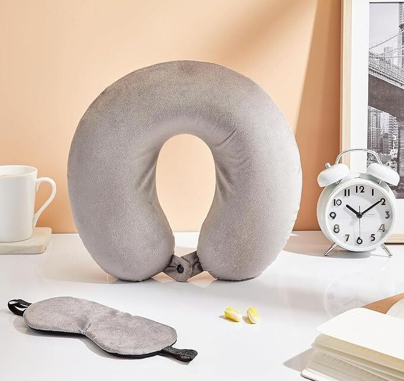 Singhkisha Travel Neck Pillow & Eye Shade (Cream) - Image 3