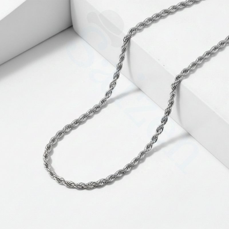 Saizen 24 Inch Silver Stainless Steel Rope Chain Necklace - Image 5