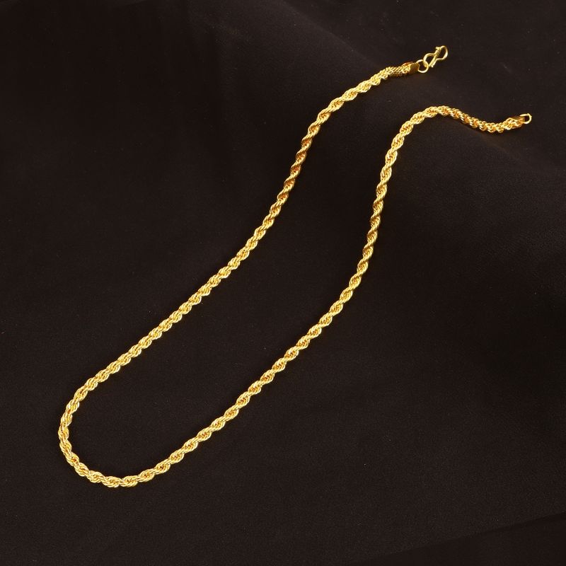 THMT Golden Rope Neckchain with Diamond Studded Ring Combo - Image 3