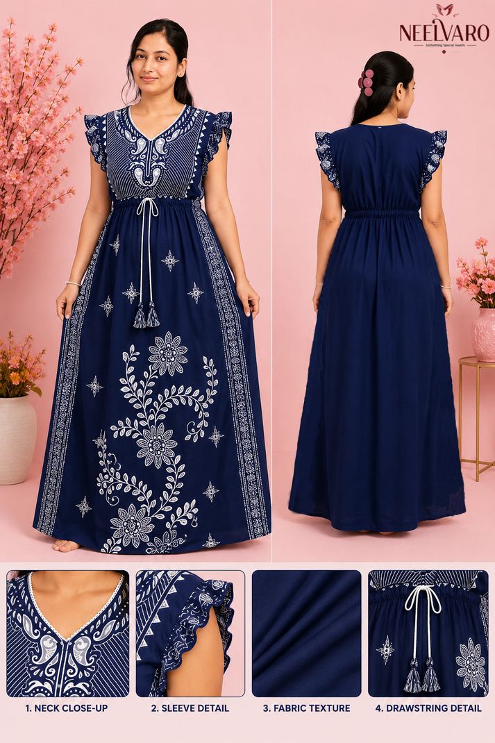 NEELVARO Women Nightdress - Image 6