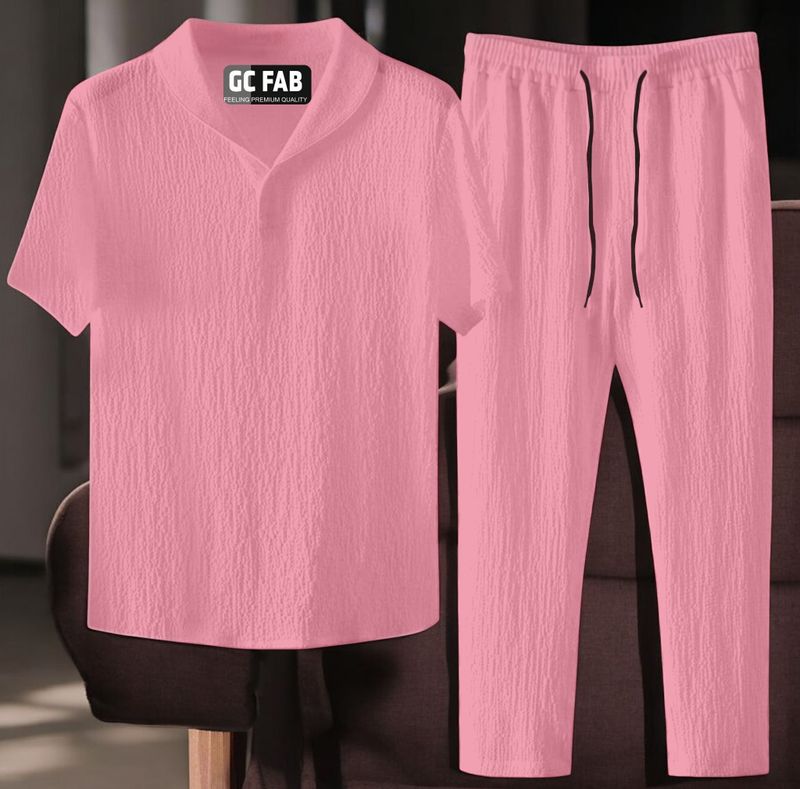 GC FAB Men Pink Night Suit Set - Image 2