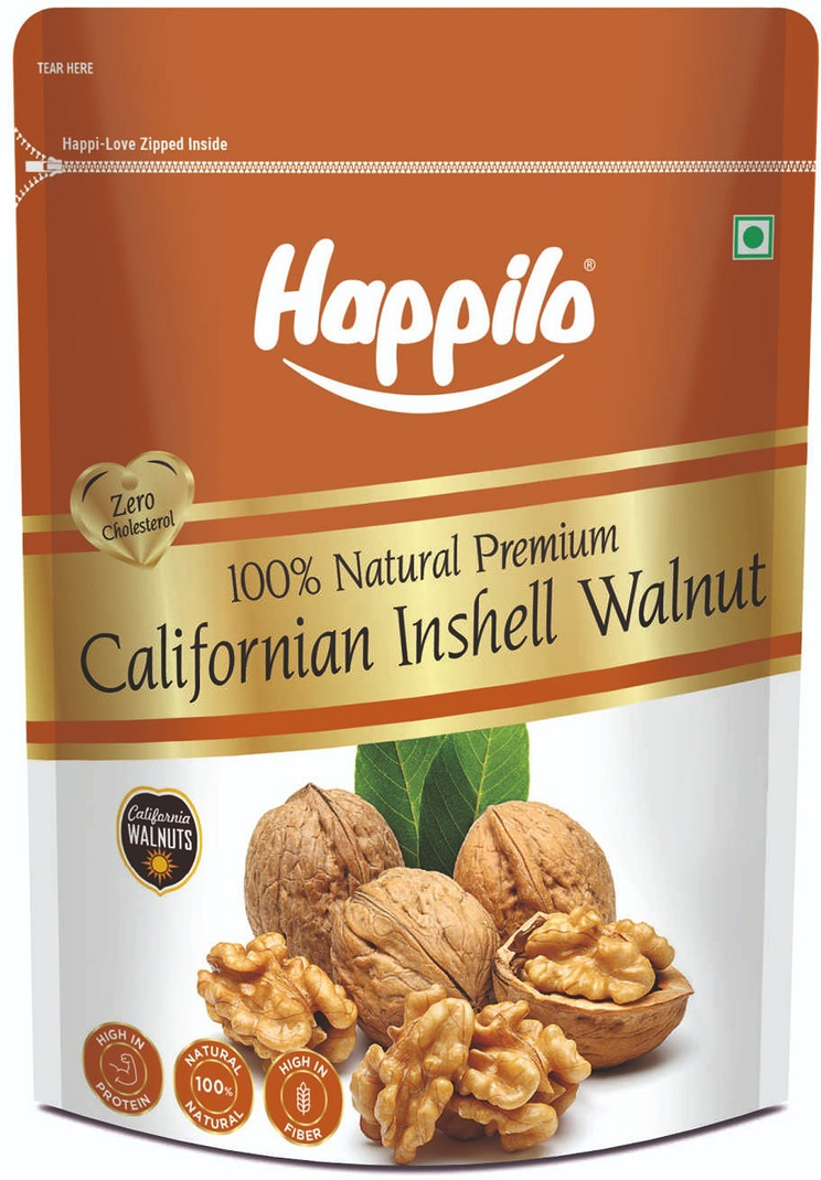 Happilo Premium 100% Natural Californian Inshell Walnut Kernels 1000g Value Pack Walnuts 1 x 1 kg