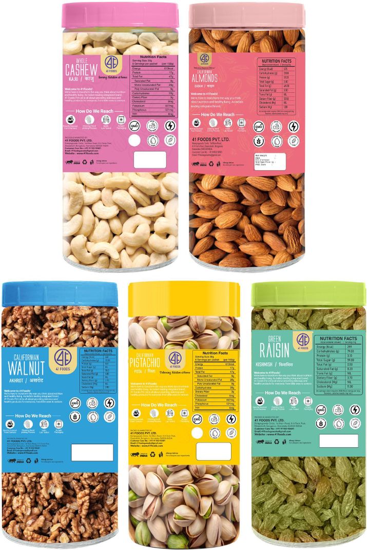 41 foods Dry Fruits Combo Pack 750g (5x150g) - Image 6