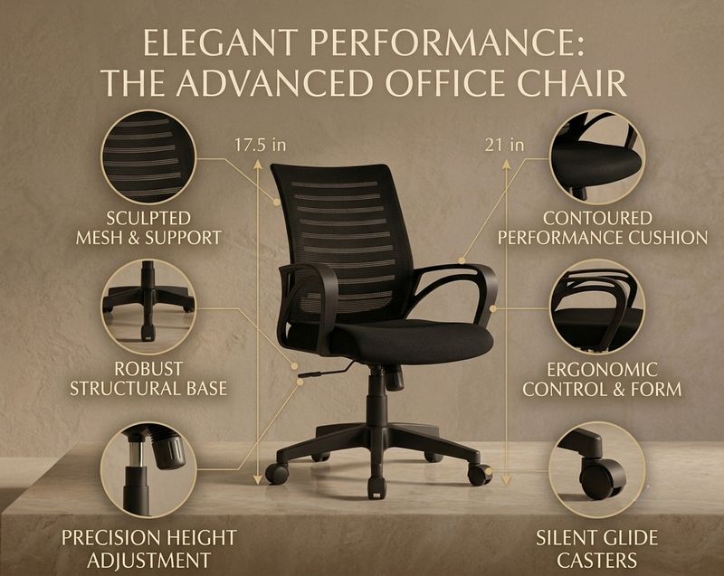 Royalsafeco LBC Mesh Office Arm Chair Black - Image 3